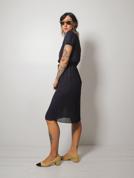 Selah Sheer Navy Shirt Dress