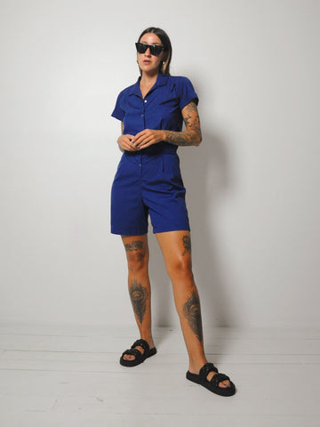 50's Navy Gym Class Romper