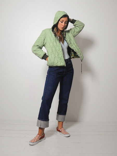 70's Folk Print Quilted Bomber