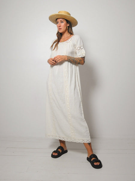70's Elayna Cotton Gauze Dress
