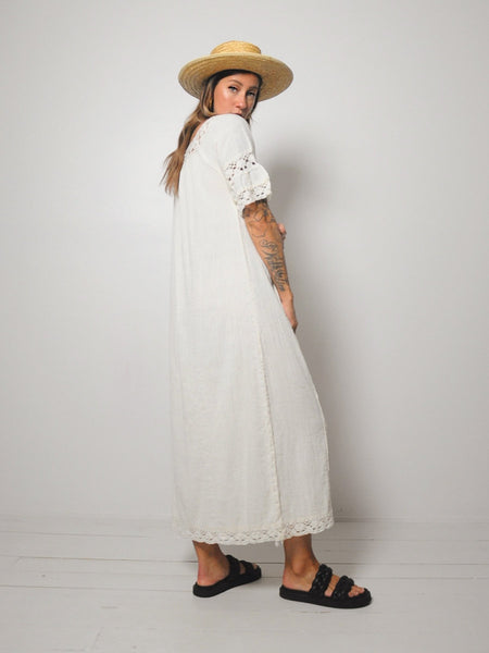 70's Elayna Cotton Gauze Dress