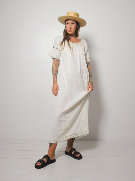 70's Elayna Cotton Gauze Dress