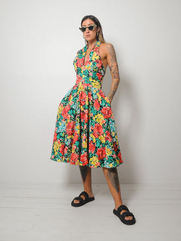 Lillie Rubin Floral Halter Dress