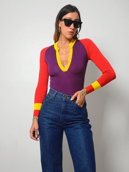 70's Danskin Colorblock Bodysuit