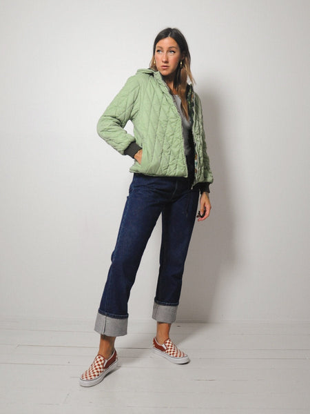 70's Folk Print Quilted Bomber