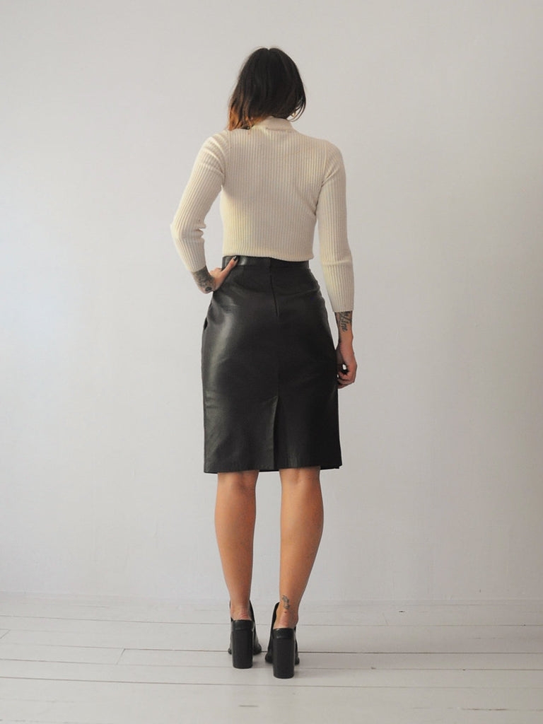 Black Leather Pencil skirt – NOIROHIO VINTAGE