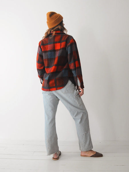 60's Wool Fox Plaid Flannel