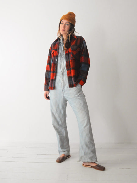 60's Wool Fox Plaid Flannel
