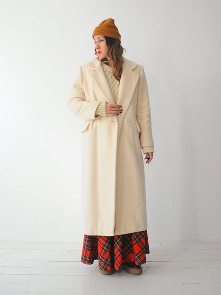 Ivory Wool Menswear Coat