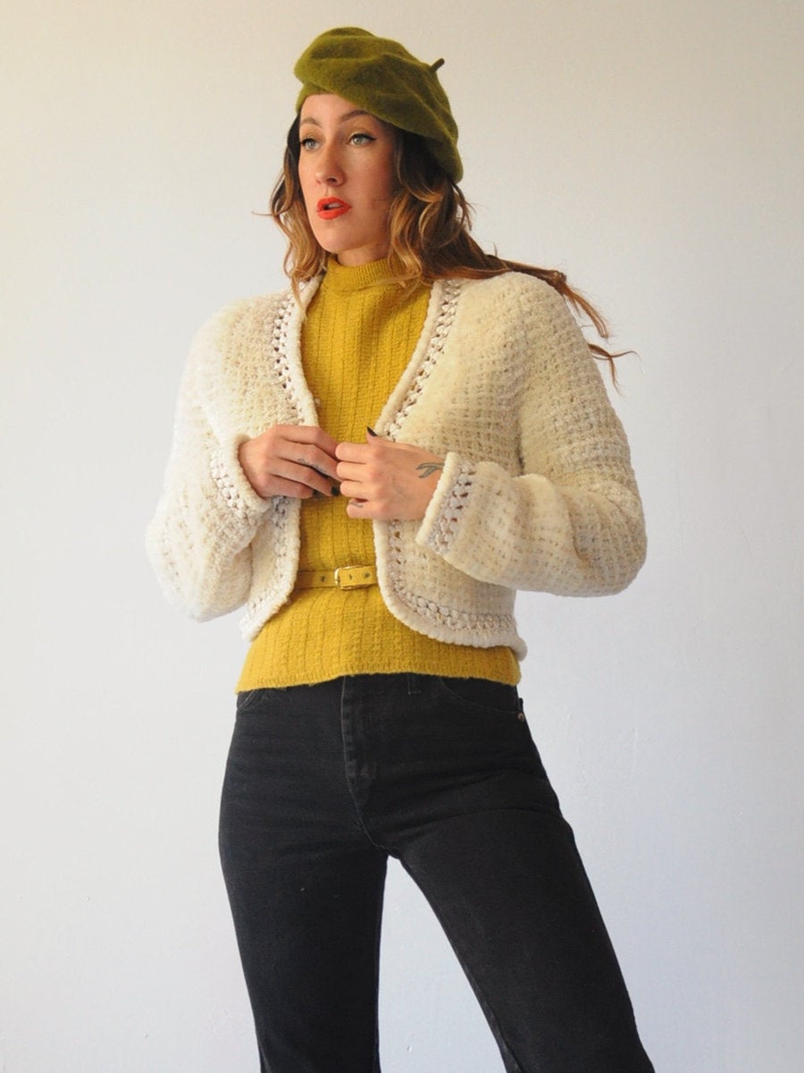 70's Gunn Trigère Shaggy knit Cardi
