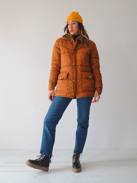 70's Camel Puffer Coat