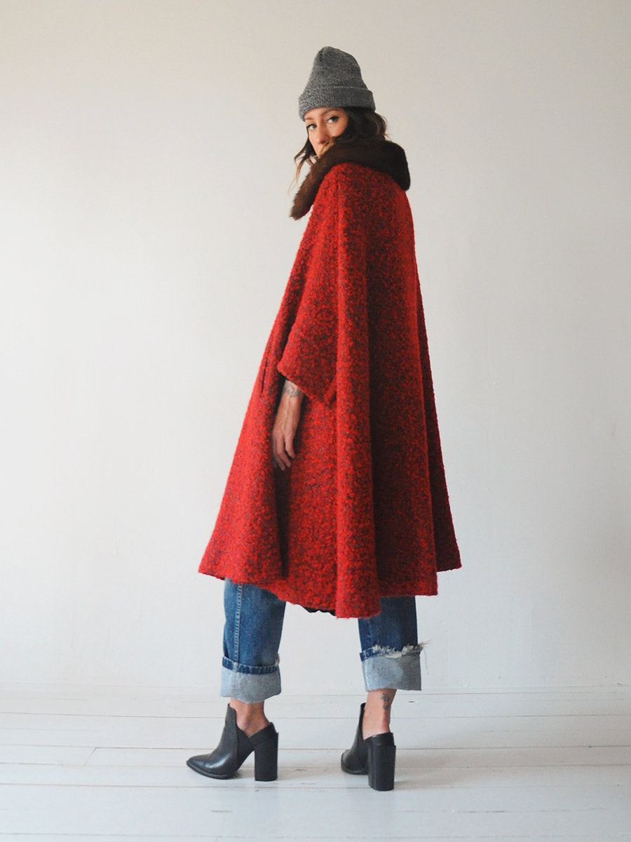 60's Aimee Bouclé Wool Cape