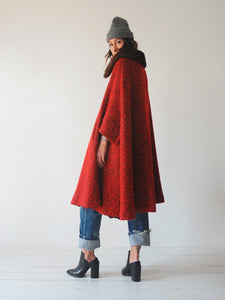 60's Aimee Bouclé Wool Cape