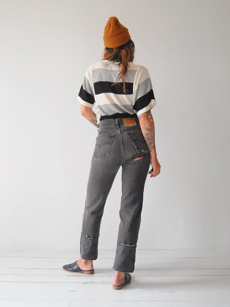 Levi's Gray 505 Ripped Jeans 29x36