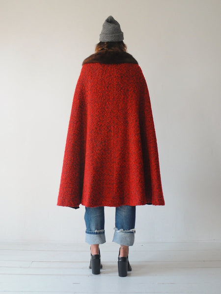 60's Aimee Bouclé Wool Cape