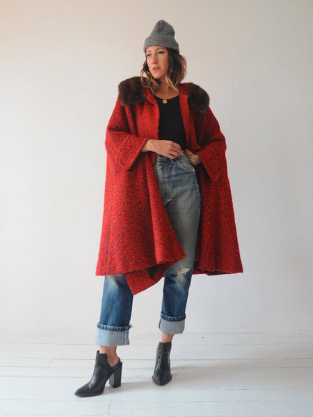 60's Aimee Bouclé Wool Cape