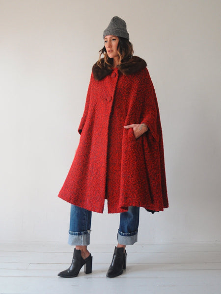 60's Aimee Bouclé Wool Cape