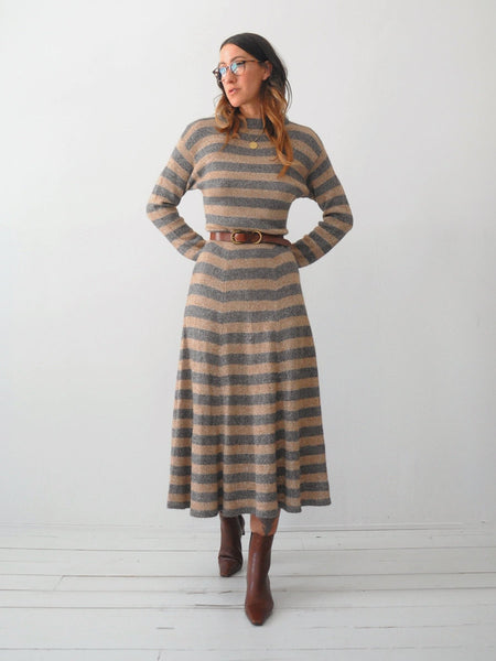 Alpaca Striped Sweater Dress