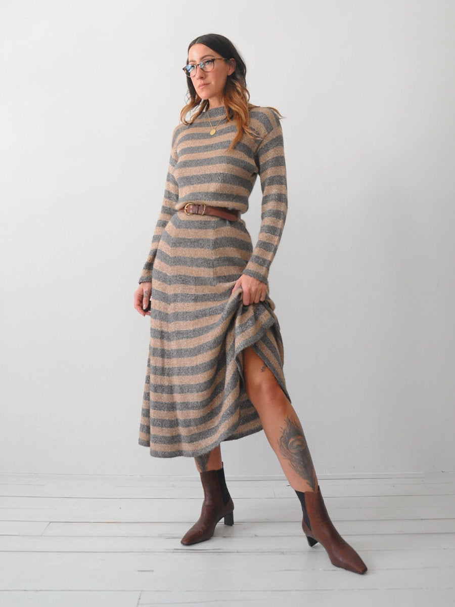 Alpaca Striped Sweater Dress