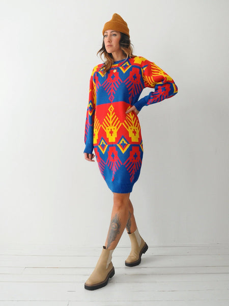 Geometric Sweater Dress