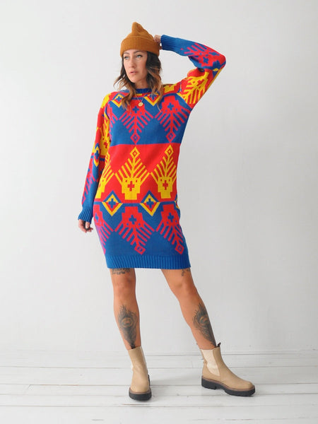 Geometric Sweater Dress