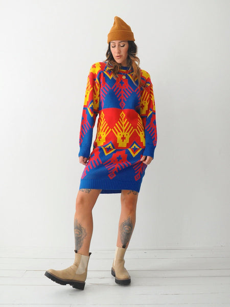 Geometric Sweater Dress