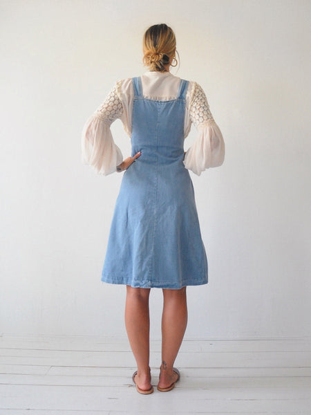 70's Denim Overall Dress