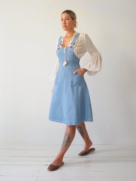 70's Denim Overall Dress