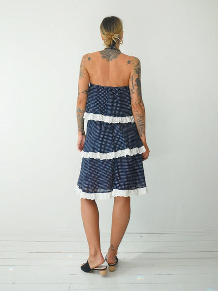 70's Polka dot Ruffle Sundress