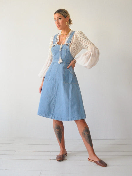 70's Denim Overall Dress
