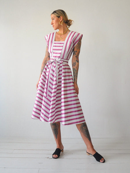 80's Plum Striped Sundress