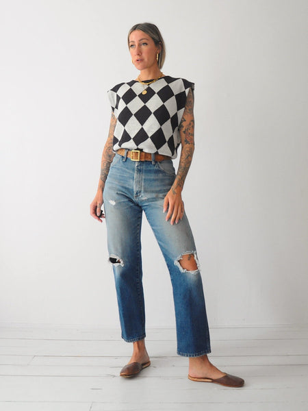 Black Checkerboard Sweater