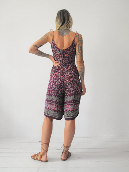 70's Wide Leg Floral Jumpsuit