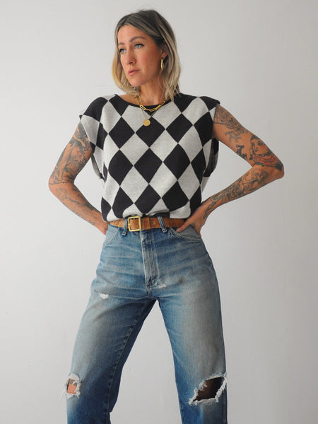Black Checkerboard Sweater