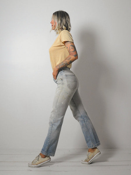 1970's Painted Lee Jeans 27x30