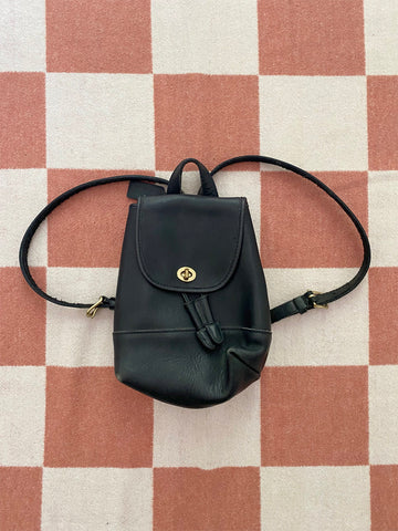 Coach Black Leather Backpack