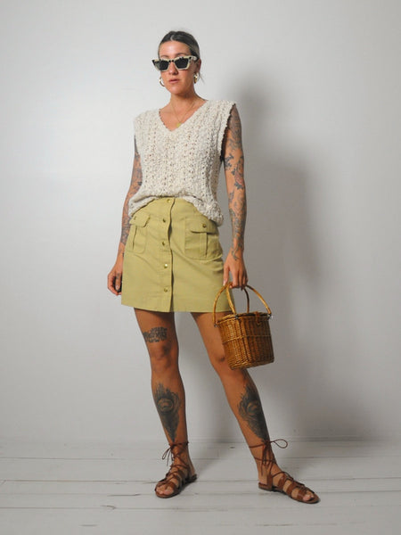 60's Khaki Mini Pocket Skirt