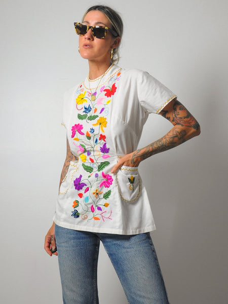 1970's Embroidered Floral Tunic