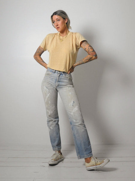 1970's Painted Lee Jeans 27x30