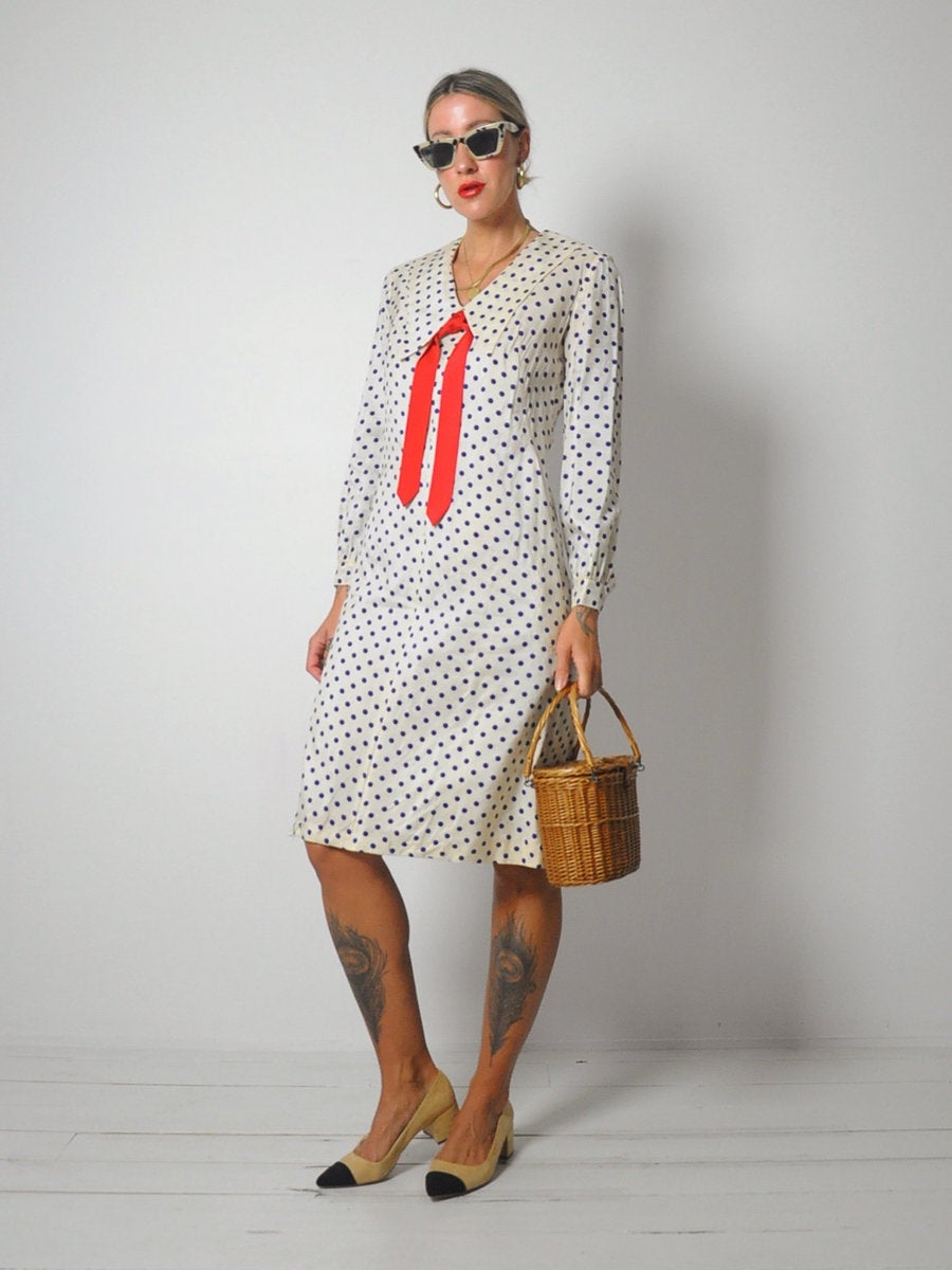 1950's Polka Dot Sailor Dress