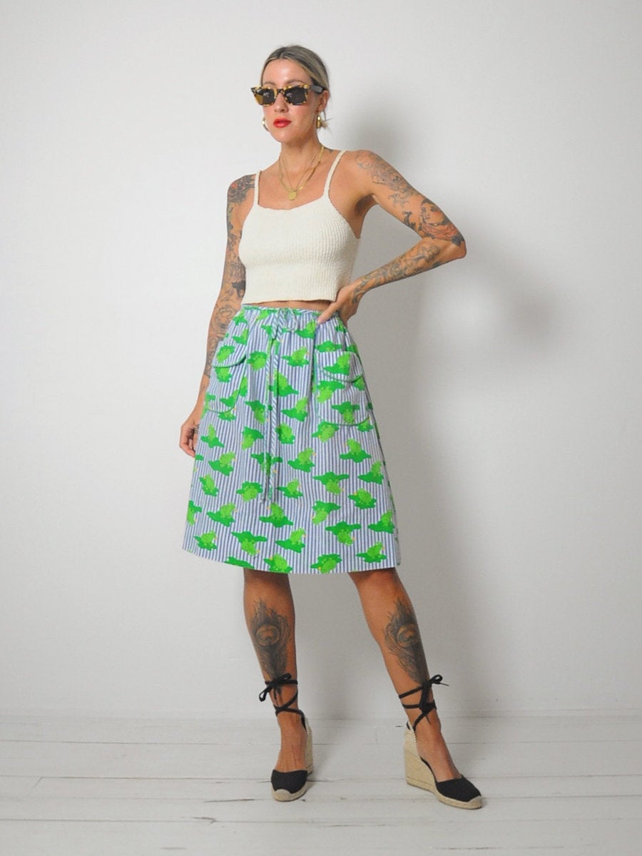 Frog Print Pocket Skirt