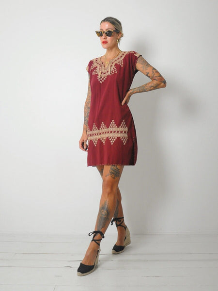 1970's Embroidered Tunic Dress
