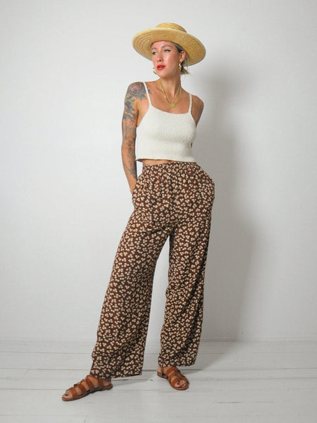 Floral Wide Leg Trousers