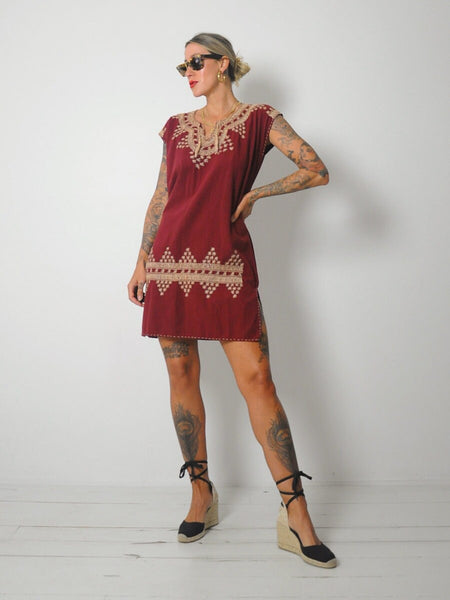 1970's Embroidered Tunic Dress