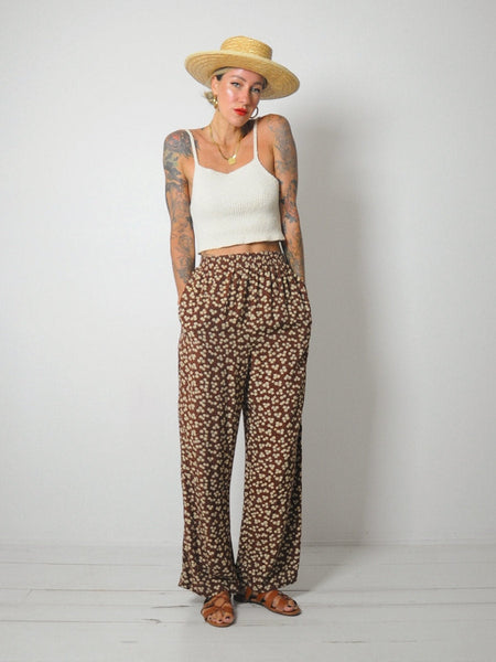 Floral Wide Leg Trousers