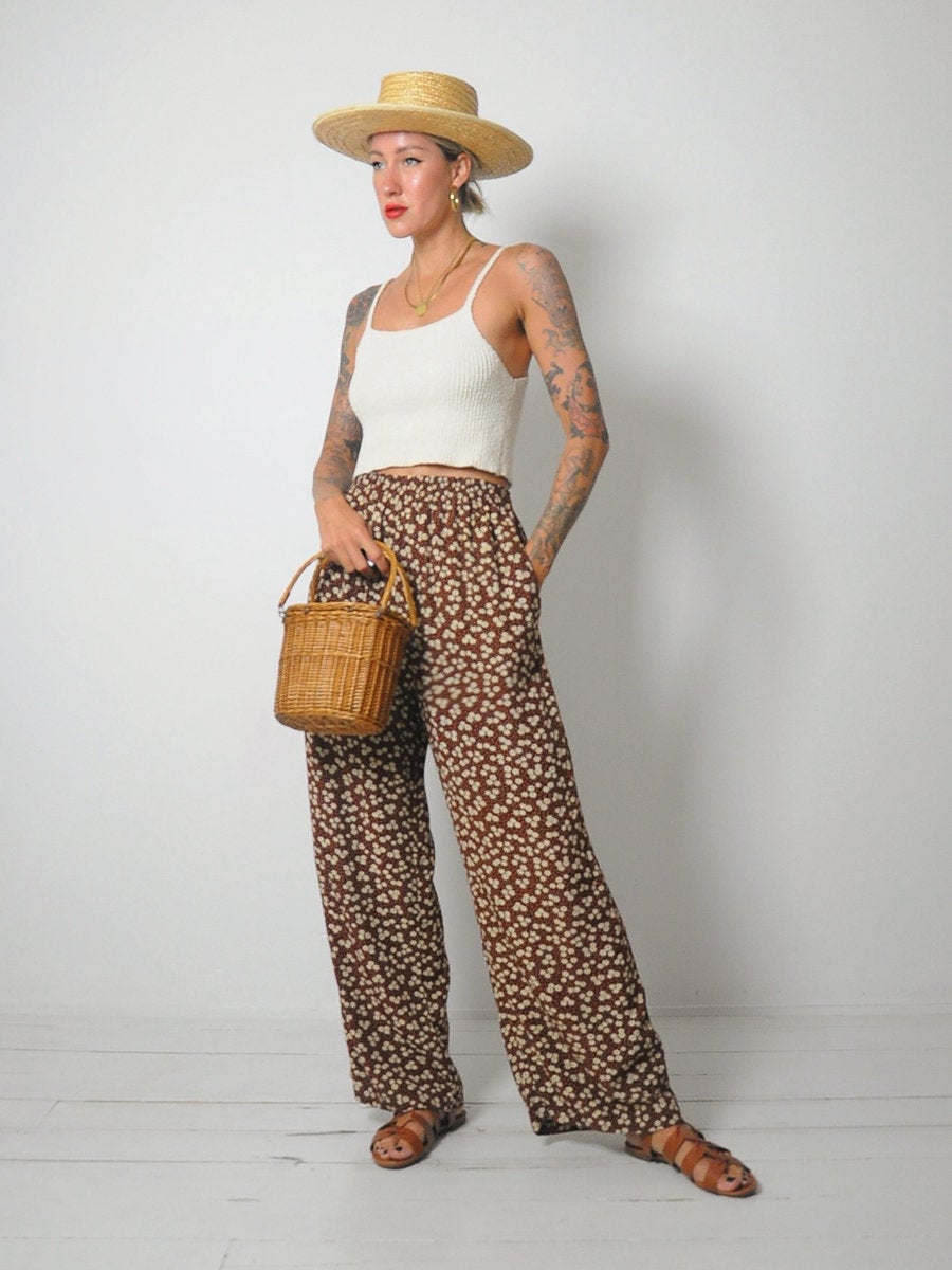 Floral Wide Leg Trousers