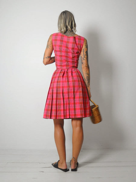 1950's Plaid 2 Piece Skirt Set