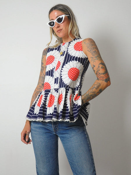 1960's Sunflower Open Back Tunic