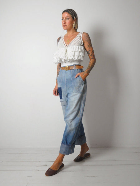 1950's Strong Reliable Side Zip Jeans 30x29