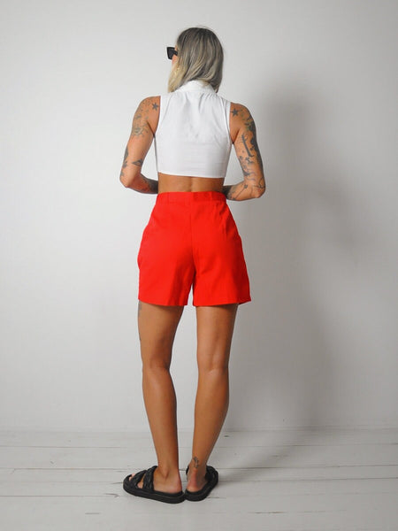 1980's Red Pleated Shorts